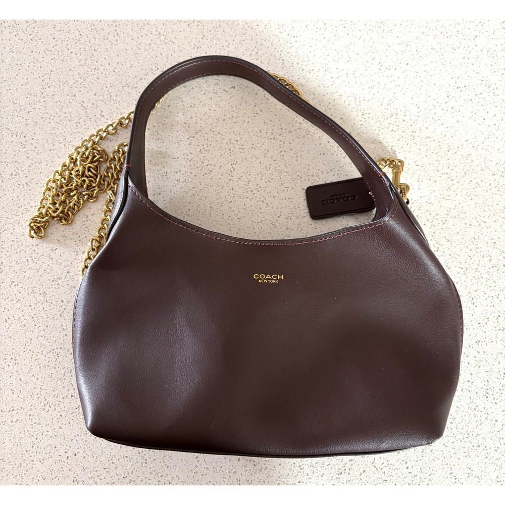 Coach Brooklyn 23 Chain Shoulder Bag Maple Authentic Preppy Minimalist Old Money - Picture 2 of 15